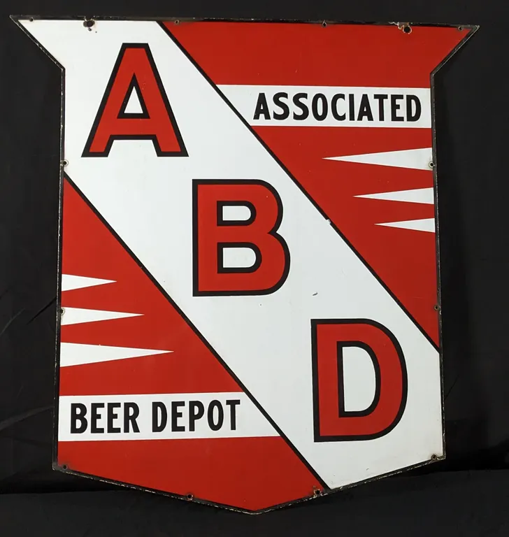 PORCELAIN SIGN ABD ASSOCIATED BEER DEPOT