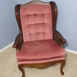 Sears Tufted Pink Velvet Wingback Chair
