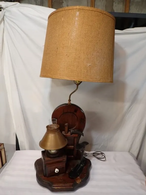 Vintage Custom Crafted Cobbler's Table Lamp