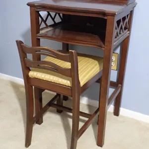Chippendale-Style Telephone Table With Matching Chair