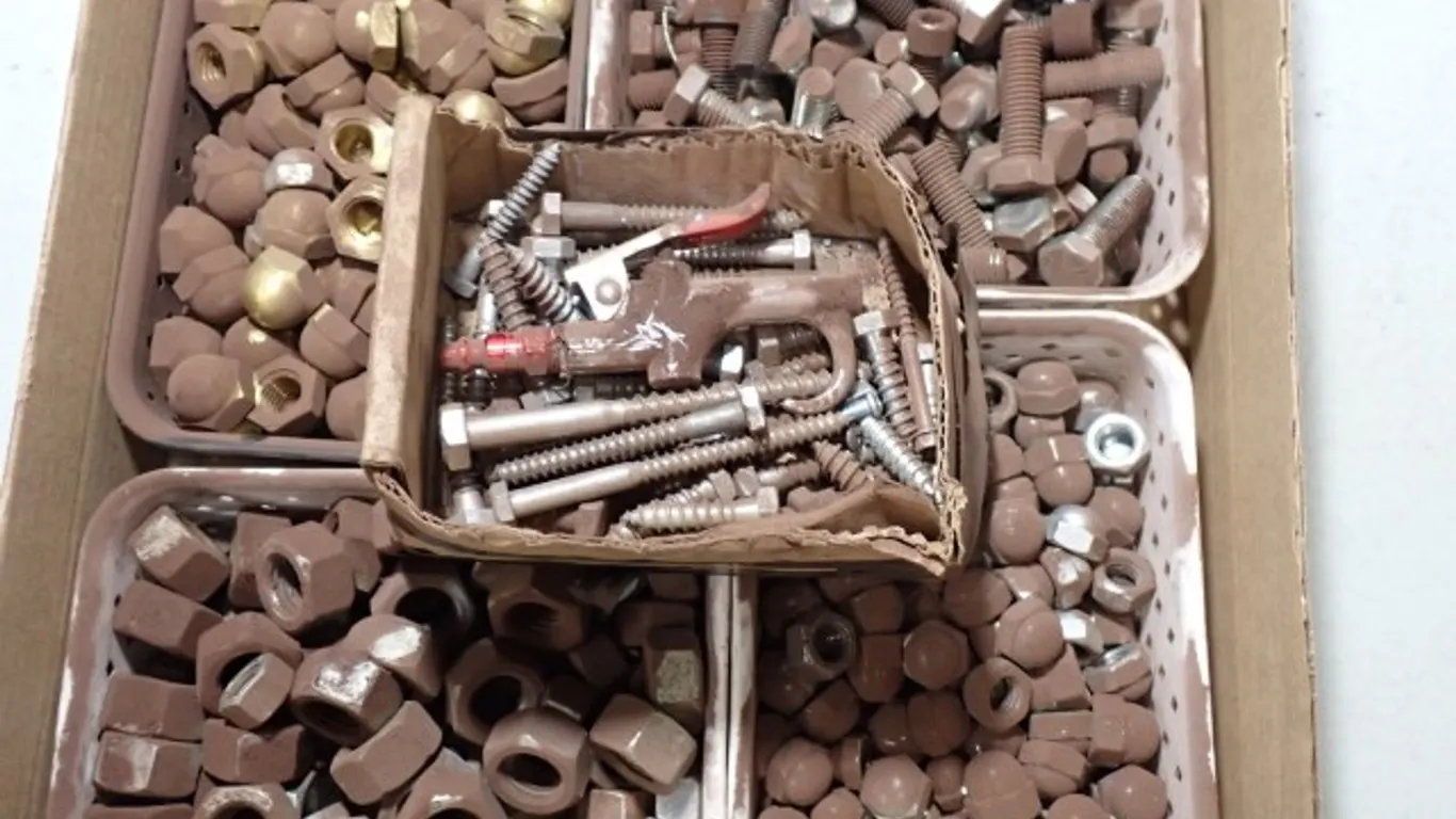 Assorted Heavy-Duty Nuts, Bolts and Industrial Fasteners