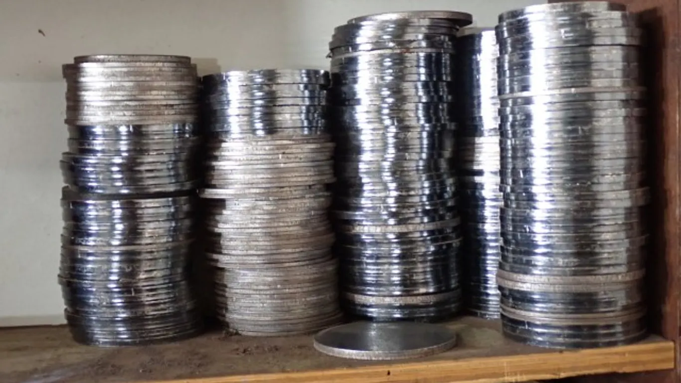 Large Lot of Fabricated Steel Round Discs
