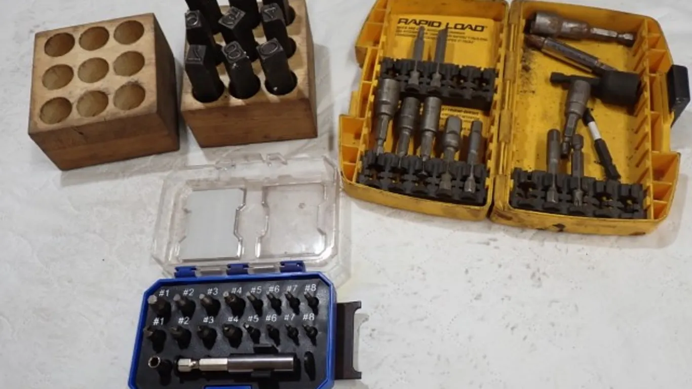 Mastercraft Screw Extractor Set, Steel Stamp and Drill Bill and Adapter Set