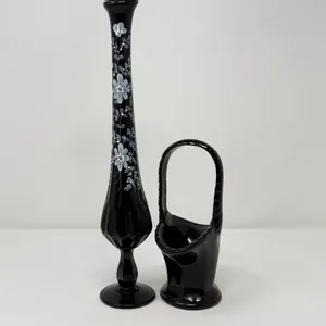 Fenton Black Swung Vase