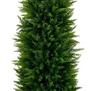 new 47.5" Artificial Cedar Topiary Tree in Black Pot, Realistic Indoor/Outdoor Decor, Barcode X004EU0XFF