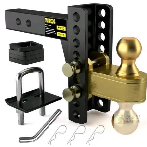 Tirol T28254N-6in Adjustable Trailer Hitch Ball Mount, 6" Drop/Rise, 6,000 lbs Capacity new