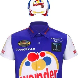 New Size MED Men's Ricky Bobby Costume Short Sleeve Shirt Embroidered Baseball Cap Hat Sunglasses Medal Outfit Adult Men Talladega Nights
