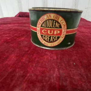 Early British American Oil Company Autolene Cup Grease Tin 1lb