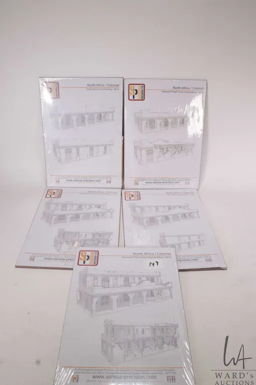 Five Sarissa Precision Ltd. laser cut building kits including North Africa / Colonial : Destroyed Tw