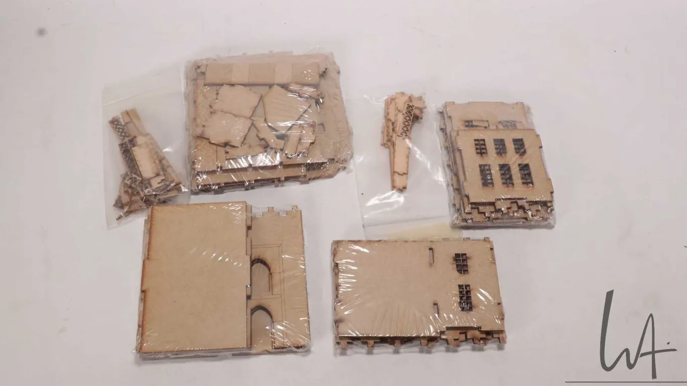 Selection of laser cut wooden building kits