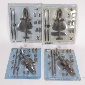 Four scale model miniature helicopters