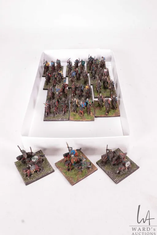 Large selection of what appears to be 15mm Viking and Saxon warriors including mounted fighters etc.