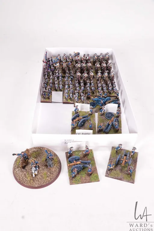 Large selection of what appears to be 15mm Napoleonic army including cavalry, artillery and infantry