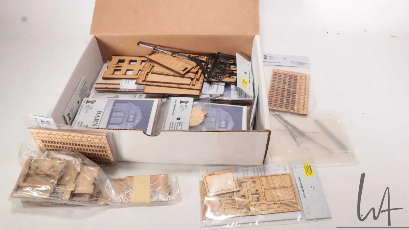 Selection of laser cut wooden building kits for gaming