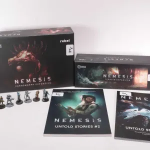Nemesis Carnomorpyh Expansion gaming kit, Nemesis Terrain Expansion kit, to soft cover books and a s