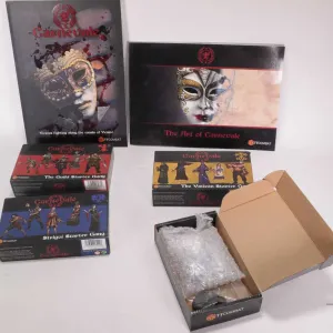TT Combat Carnevale boxed starter gangs including The Vatican, Strigoi, The Guild and unnamed, all i