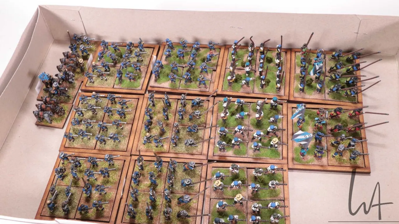 Large selection of what appears to be 15mm Dutch or Swedish regiments from the Thirty Years war. App