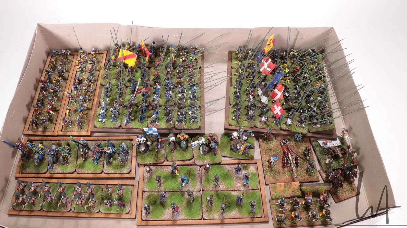 Large selection of what appears to be 15mm Swiss, French and possible Spainish Thirty Years war figu