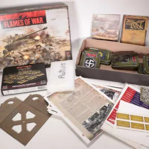 Flames of War Firestorm Campaign WWII board game plus a selection including gaming figures plus a se