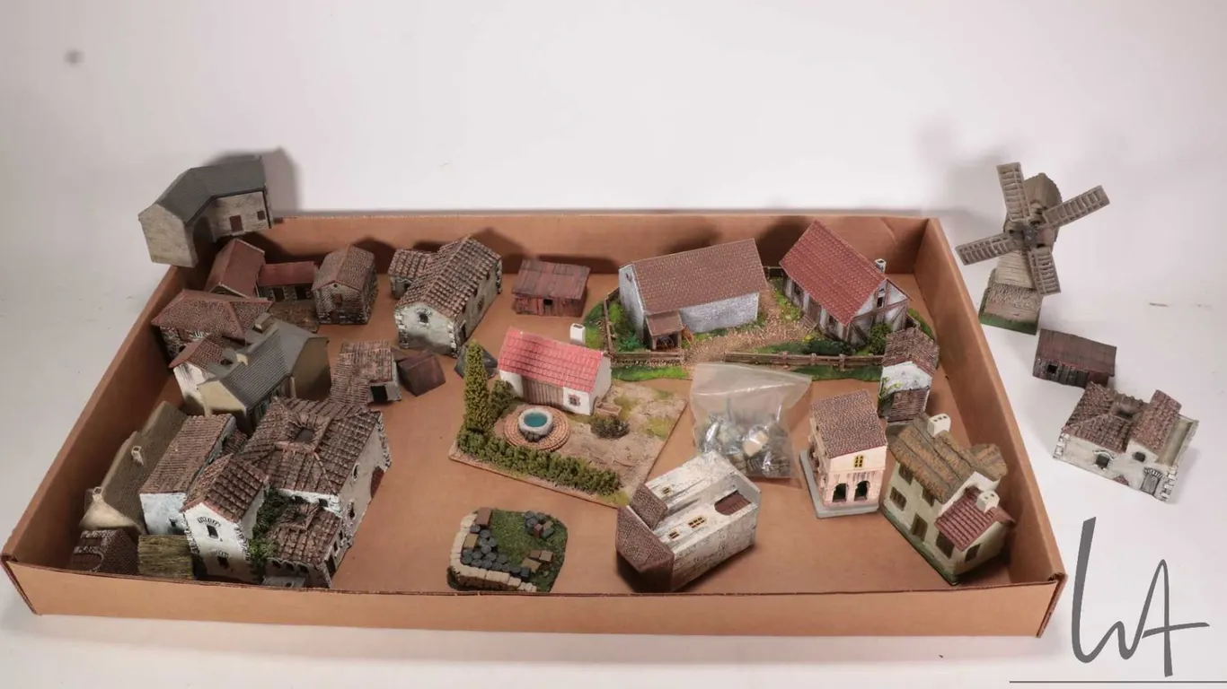 Large selection of synthetic stone resin buildings and landscapes for gaming