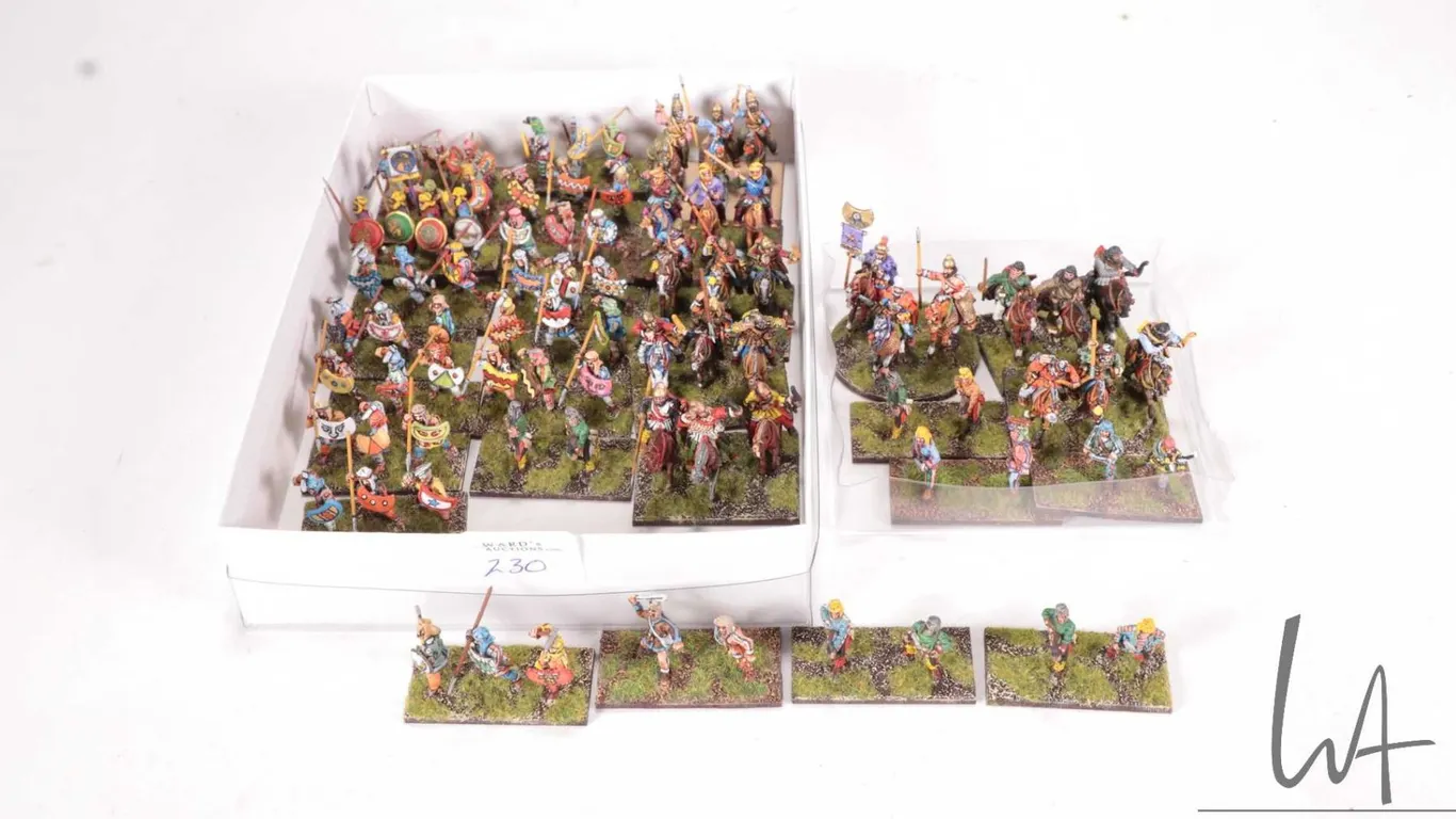 Large selection of what appears to be 15mm possible Turkoman warriors including mounted riders, men