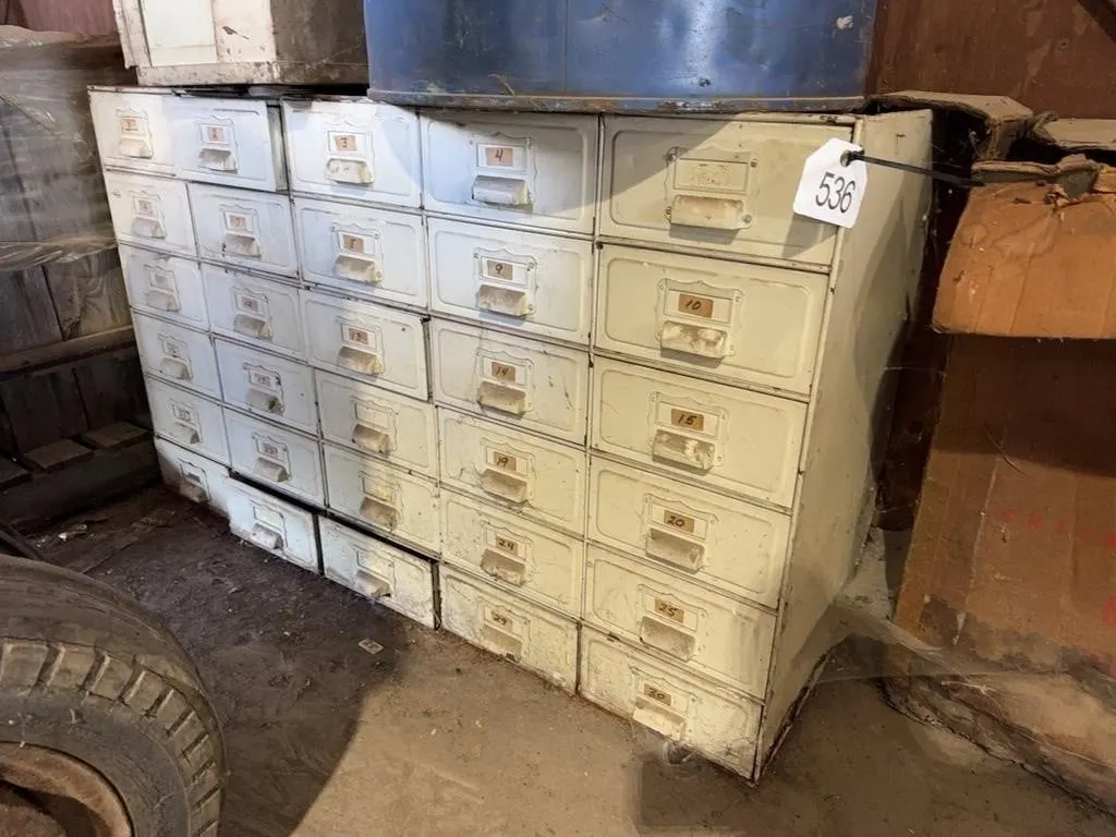 30 Drawer Bolt Bin w/Contents