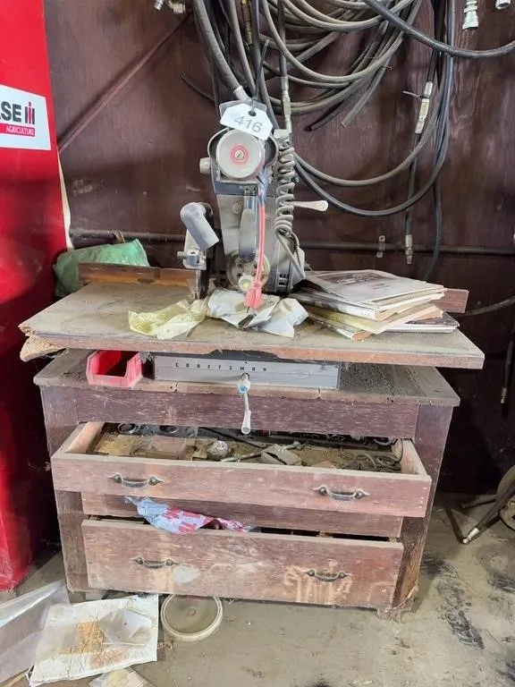 Craftsman Radial Saw and Cabinet w/Contents