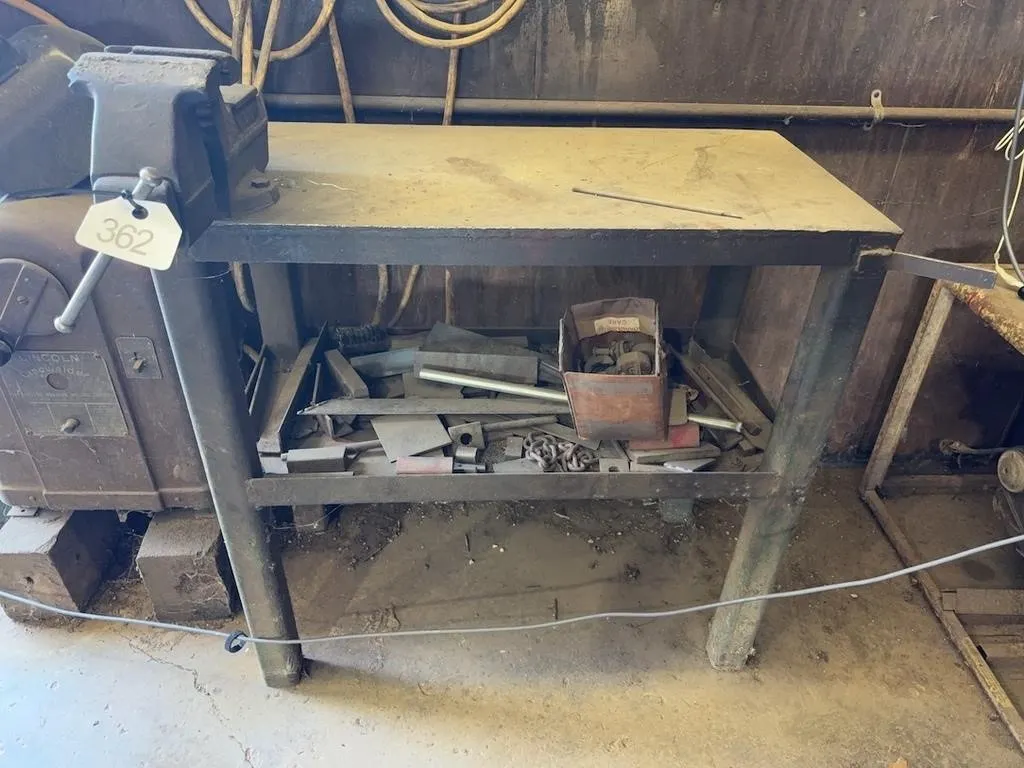 Work Bench w/Vice and Shelf Contents