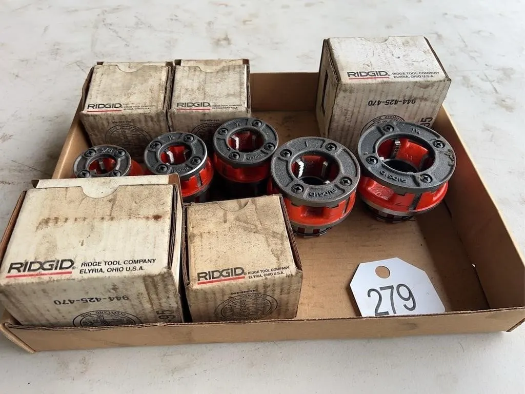 (5) Ridgid Pipe Threader Dies 3/8�, 1/2�, 3/4�