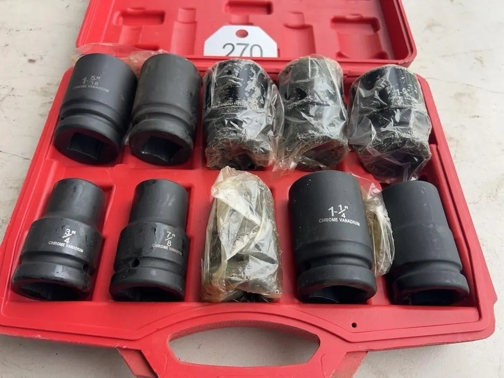 10 Pc Impact Socket Set 3/4�-1 5/8� 1�DR