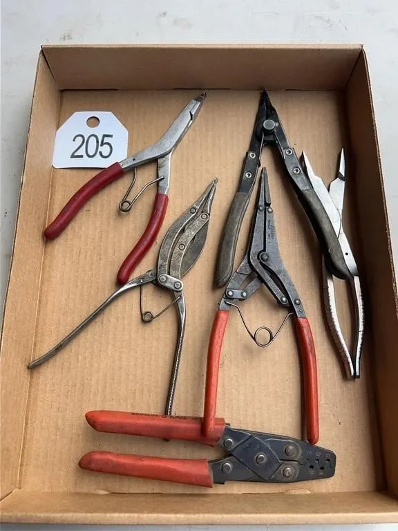 4 Snap Ring Pliers, MAC Crimper, 6 Pc