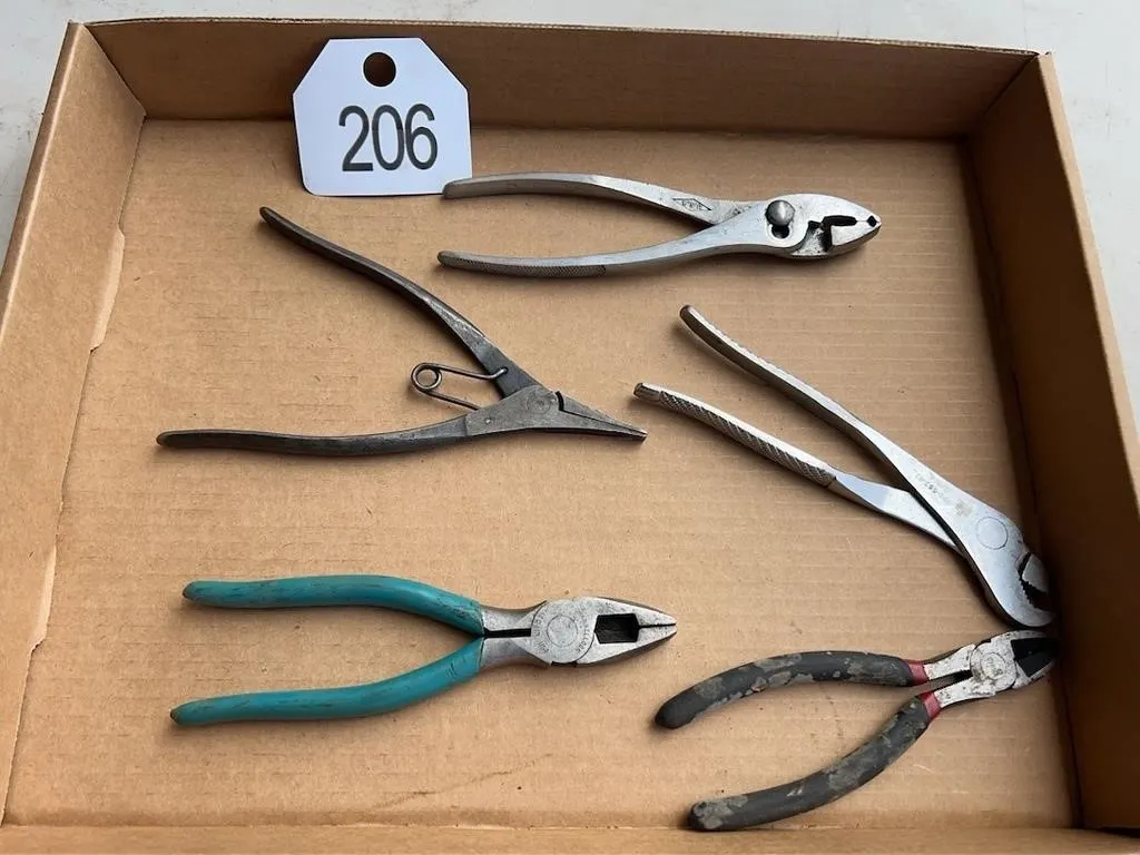 5 Pc Pliers, Channel Locks, Diamond