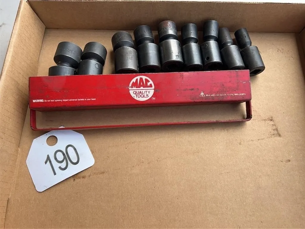 MAC 1/2" DR Swivel Sockets 9 Pc, 7/16-15/16"
