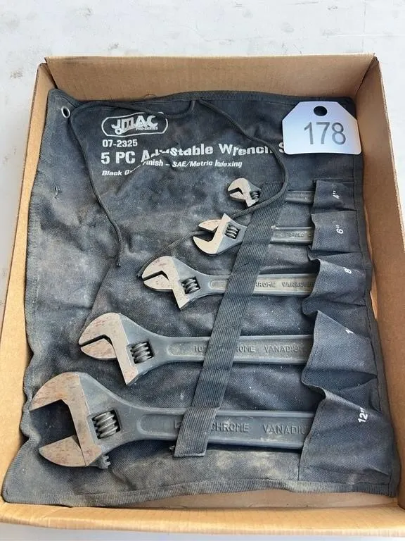 5 Pc JMAC Adjustable Wrenches