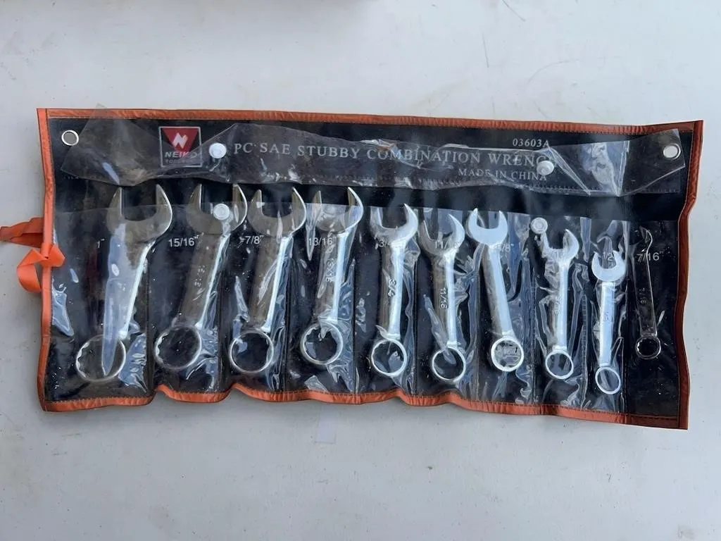 Neiko 10 Pc SAE Stubby Combination Wrench Set