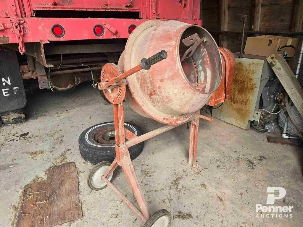 Concrete Mixer & Fuel Tank w/ Hand Pump