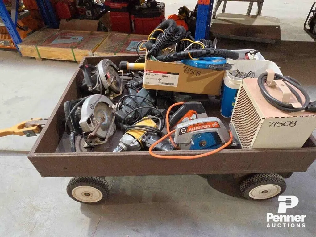 Wagon w/ Corded Tools, Heater, Etc.