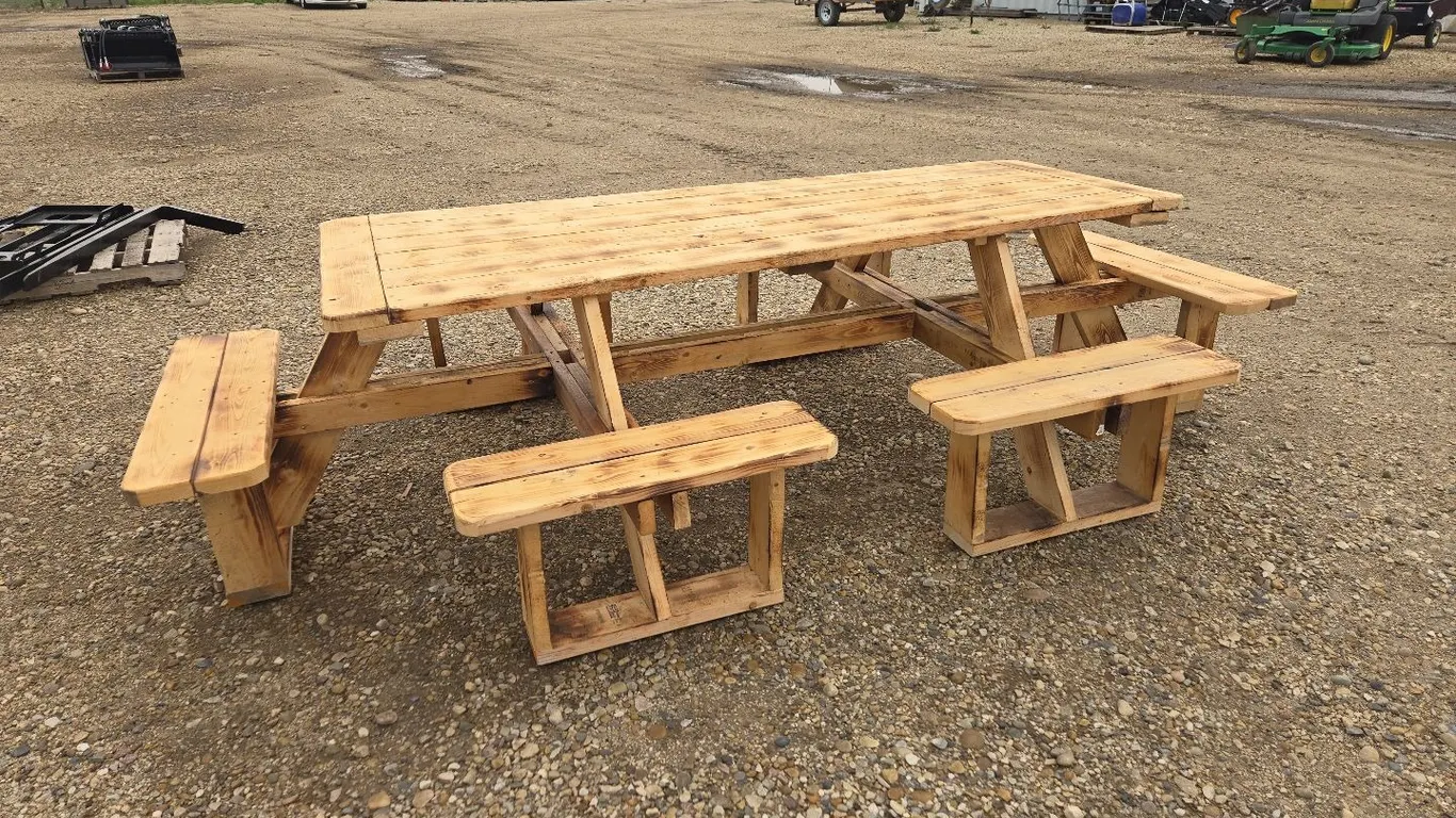 12 Person Wood Picnic Table