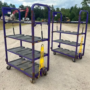 QTY (2) 4 SHELF ROLLING CARTS, 48” X 22”, 270LB