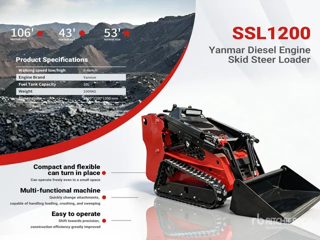 2026 SSL1200 Mini Red Yanmar Diesel Compact Track Loader (Unused)