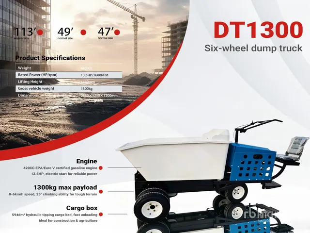 2026 DT1300-BLUE 6-Wheel Dumper (Unused)