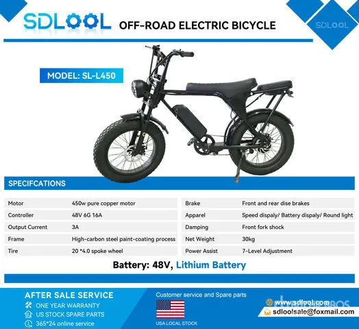 2026 SKLP SL-L450 Off-Road Electric Bicycle (Unused)