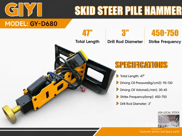 2026 GIYI GY-D680 Skid Steer Bucket (Unused)