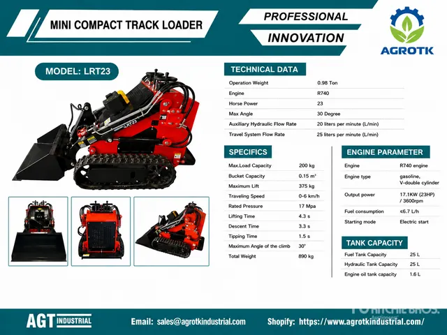 2026 AGT LRT23 Mini Compact Track Loader (Unused)