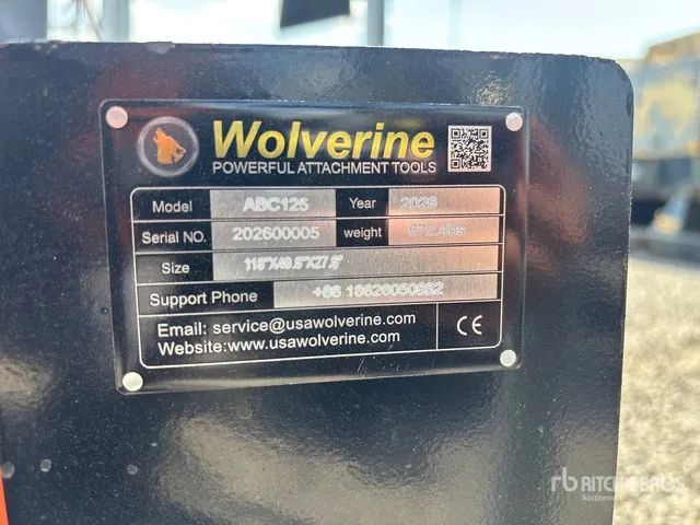 2026 Wolverine ABC125 46 in Articulating Skid Steer Brush Cutter (Unused)