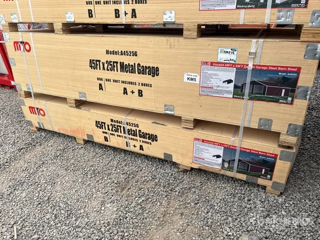 2026 MTO A4525G Double Garage Metal Shed (Unused)