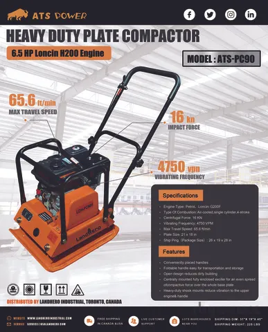 2026 ATS POWER ATS-PC90 Heavy Duty Vibratory Plate Compactor (Unused)
