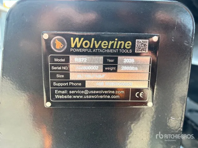 2026 Wolverine RS72 Bobcat Manual Angled Skid Steer Sweeper (Unused)