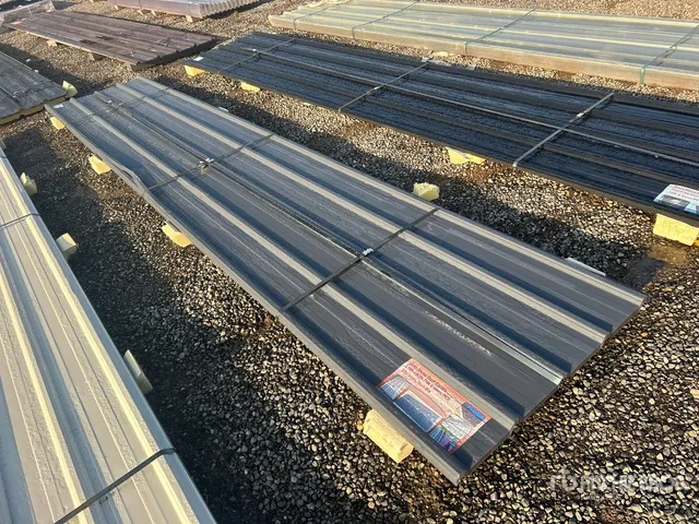 Quantity of (30) 16 ft x 3 ft Gray Corrugated Tin Panels (Unused)