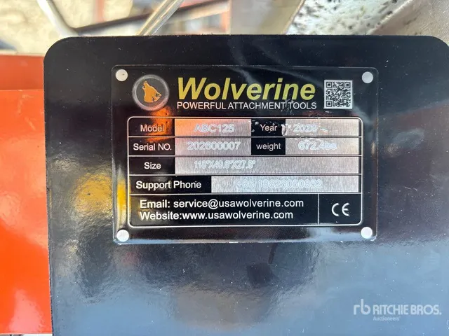 2026 Wolverine ABC125 46 in Articulating Skid Steer Brush Cutter (Unused)